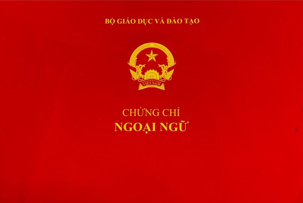Bìa ngoài chứng chỉ ngoại ngữ